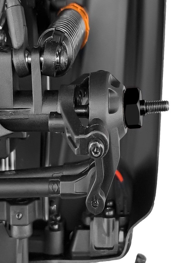 محول محور العجلة السداسي المصنوع من الألومنيوم من QUE-T لترقية سيارة HPI Venture HILUX RC Crawler بمقياس 1/18 (أسود) - Image 4